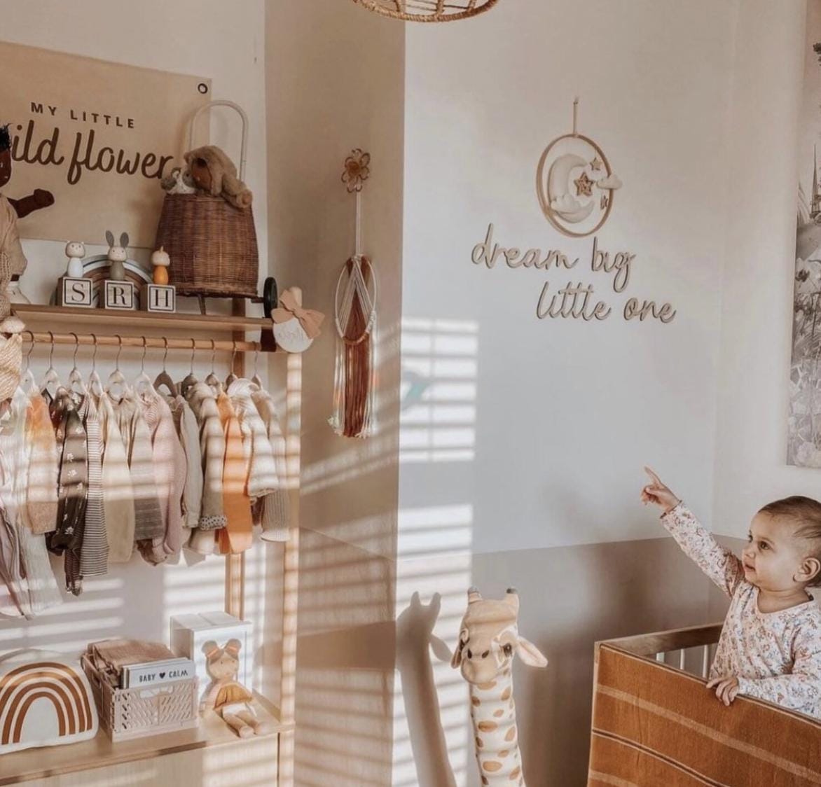 Dream Big Little One Wall Words, Wooden Nursery Wall Decor, Baby Room Decor, Kids Bedroom Decor, Wooden Wall Quote