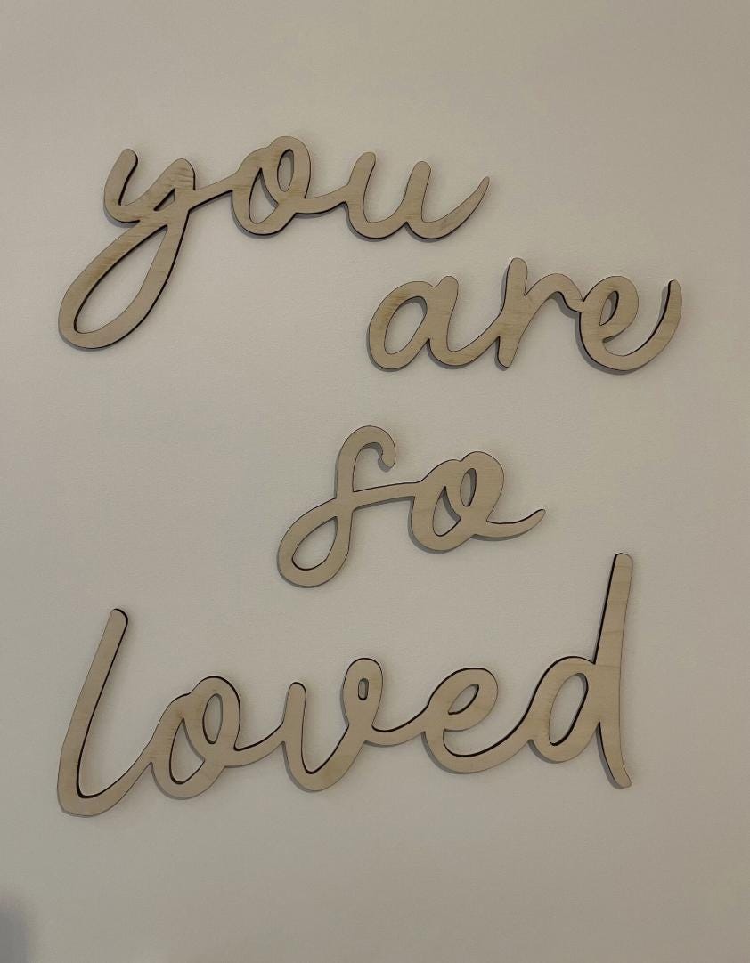 You Are So Loved Wall Words, Wooden Nursery Wall Decor, Kids Bedroom Decor, Wooden Wall Quote, Baby Room Decor