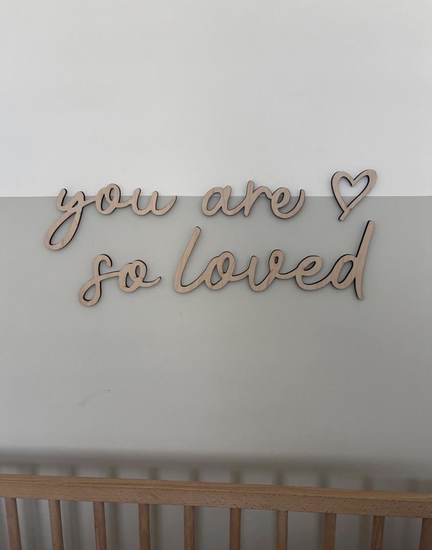 You Are So Loved Wall Words, Wooden Nursery Wall Decor, Kids Bedroom Decor, Wooden Wall Quote, Baby Room Decor
