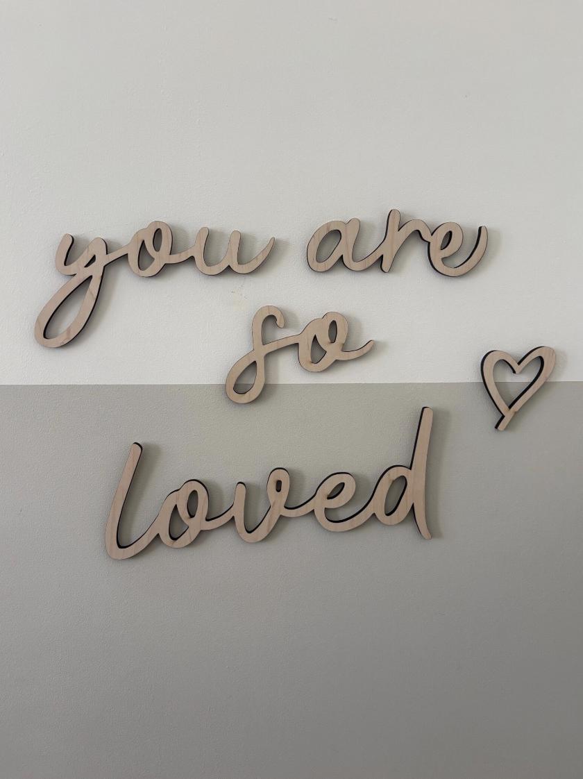 You Are So Loved Wall Words, Wooden Nursery Wall Decor, Kids Bedroom Decor, Wooden Wall Quote, Baby Room Decor