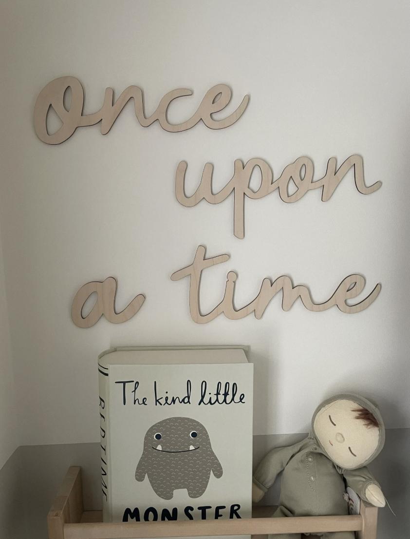 Once Upon A Time Wall Words, Wooden Nursery Wall Decor, Story Corner Decor, Kids Bedroom Decor, Wooden Wall Quote