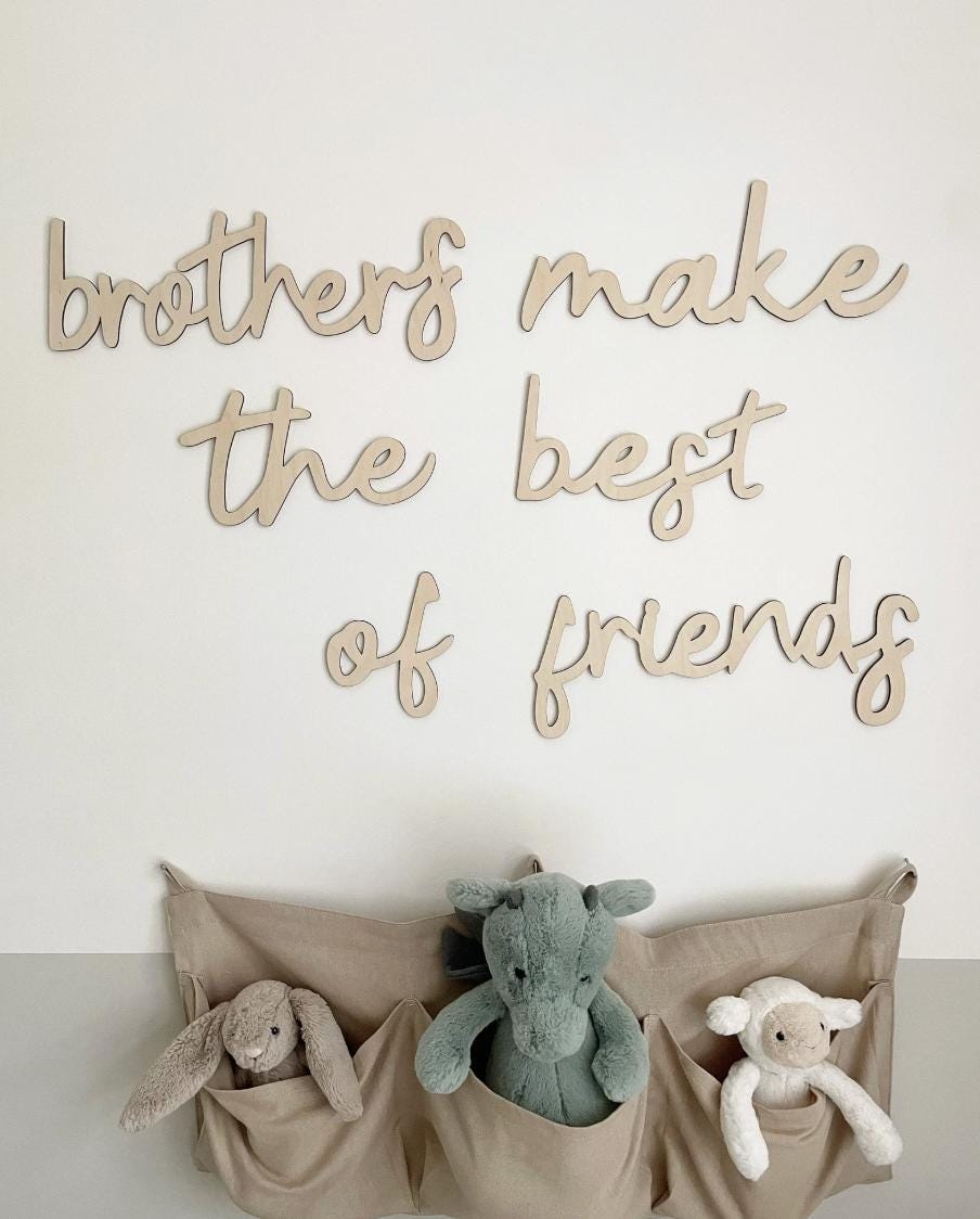 Brothers Make The Best Friends Wall Words, Wooden Nursery Wall Decor, Boys Bedroom Decor, Wooden Wall Quote, Kids Room Decor