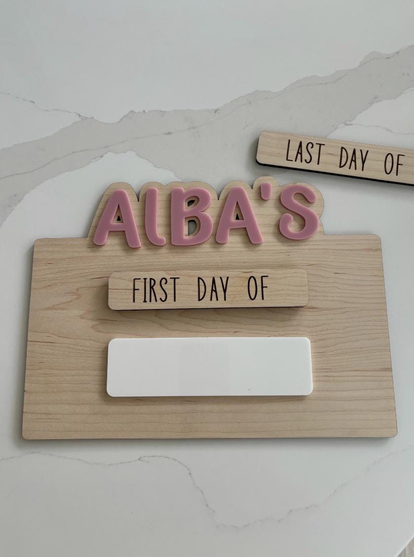 Personalised First & Last Day School Board, Interchangeable School Photo Prop, First Day of School Sign, Back to School Board