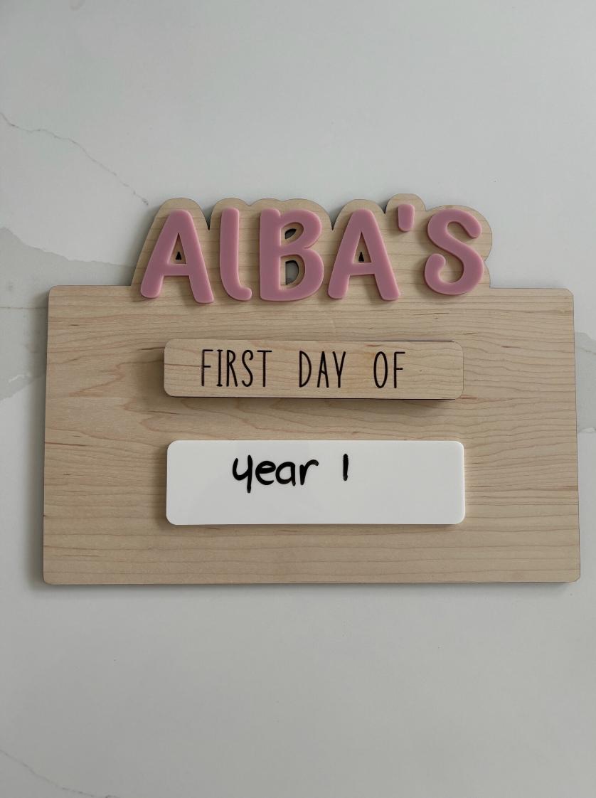 Personalised First & Last Day School Board, Interchangeable School Photo Prop, First Day of School Sign, Back to School Board