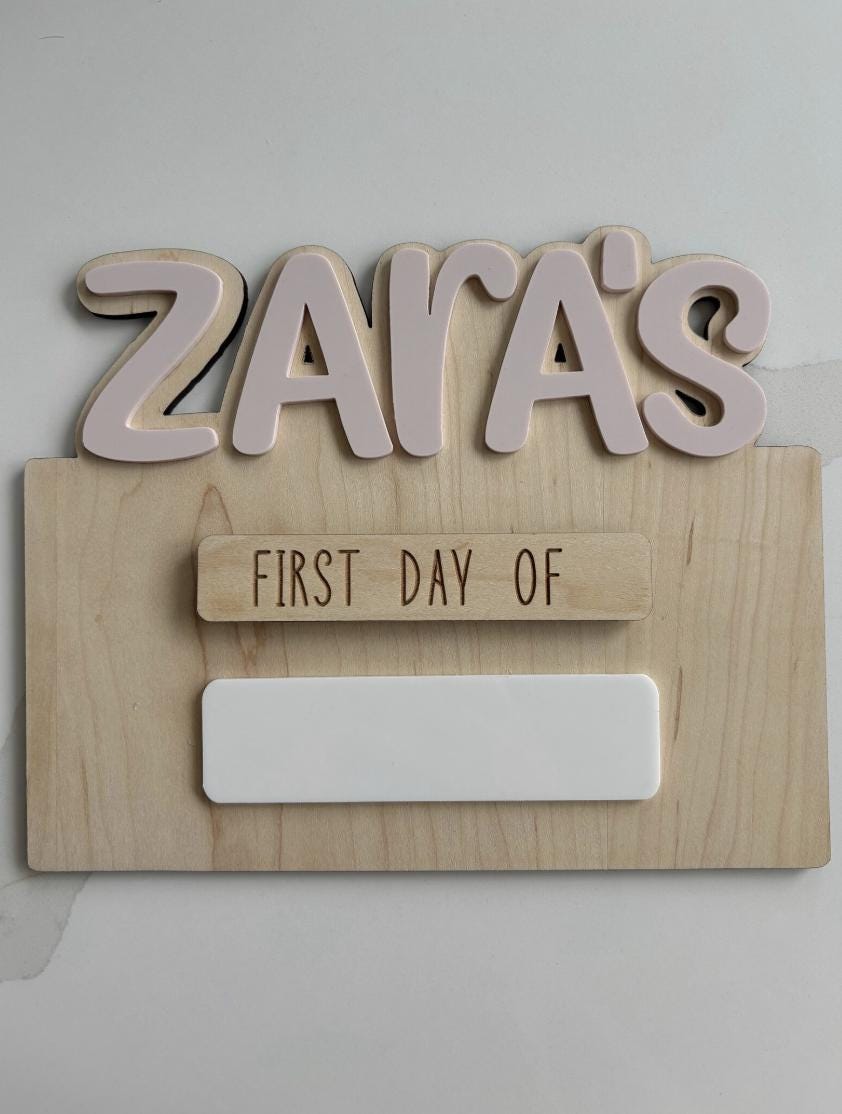 Personalised First & Last Day School Board, Interchangeable School Photo Prop, First Day of School Sign, Back to School Board