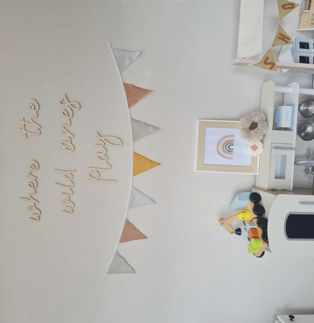 Where The Wild Ones Play Wall Words, Wooden Nursery Wall Decor, Playroom Decor, Kids Bedroom Decor, Wooden Wall Quote
