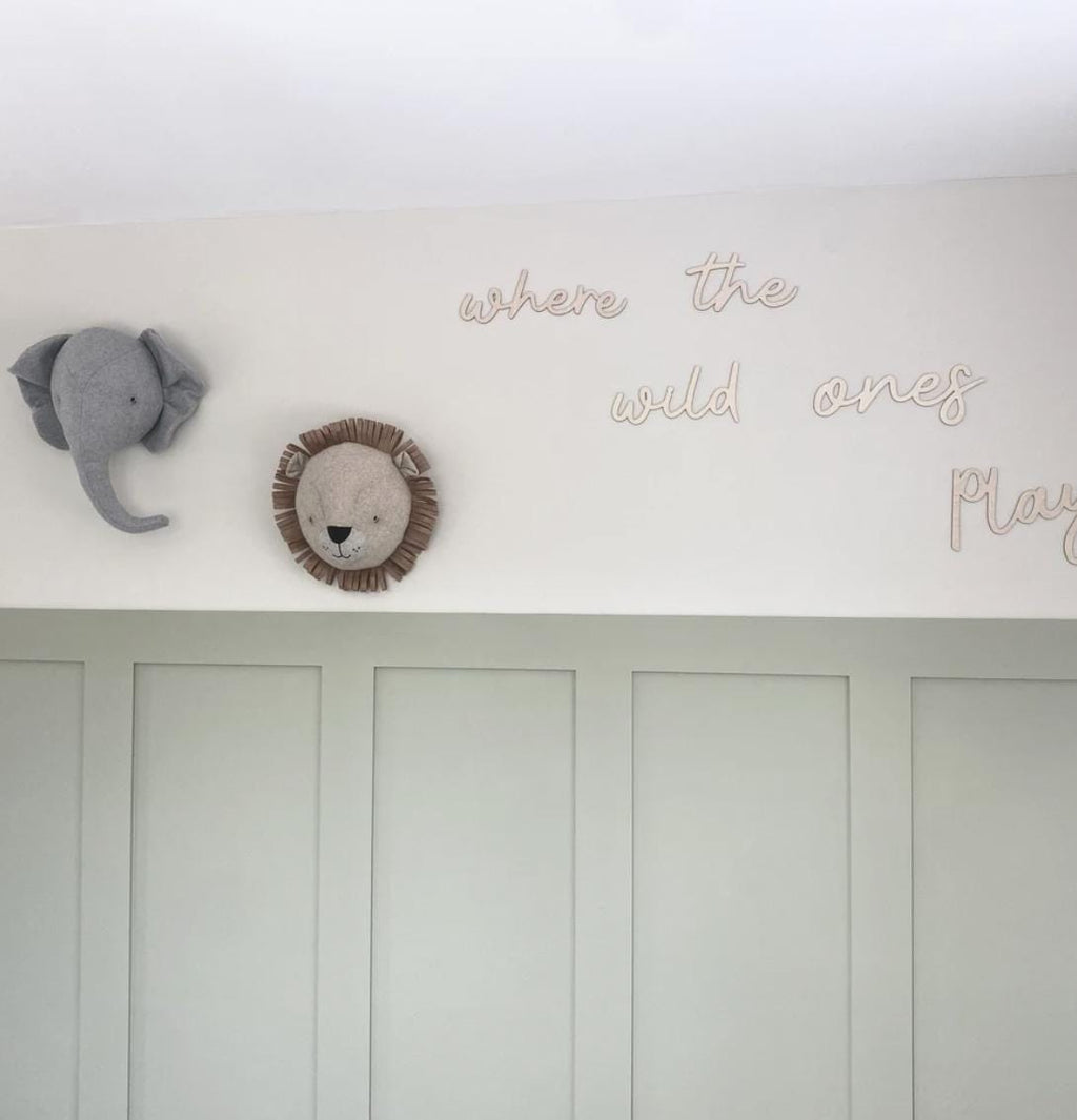 Where The Wild Ones Play Wall Words, Wooden Nursery Wall Decor, Playroom Decor, Kids Bedroom Decor, Wooden Wall Quote