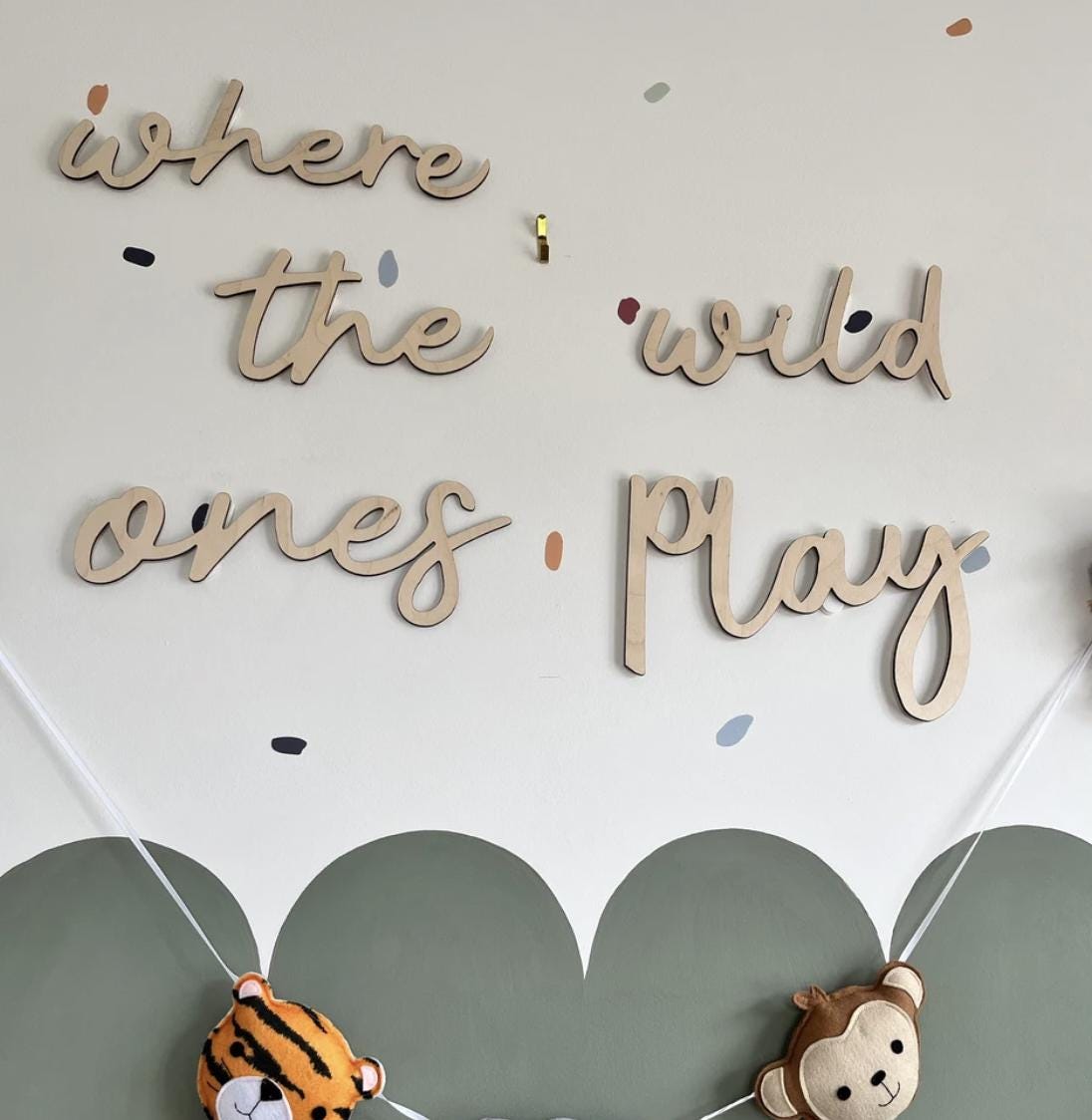 Where The Wild Ones Play Wall Words, Wooden Nursery Wall Decor, Playroom Decor, Kids Bedroom Decor, Wooden Wall Quote