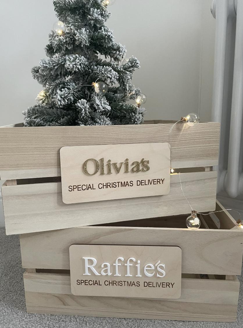 Personalised Christmas Eve Crate, Christmas Crate Sign, Christmas Eve Box, Wooden Christmas Crate, Santa Crate, Christmas Keepsake