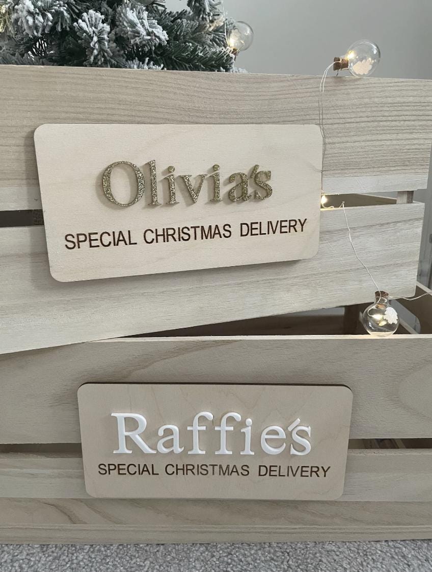 Personalised Christmas Eve Crate, Christmas Crate Sign, Christmas Eve Box, Wooden Christmas Crate, Santa Crate, Christmas Keepsake