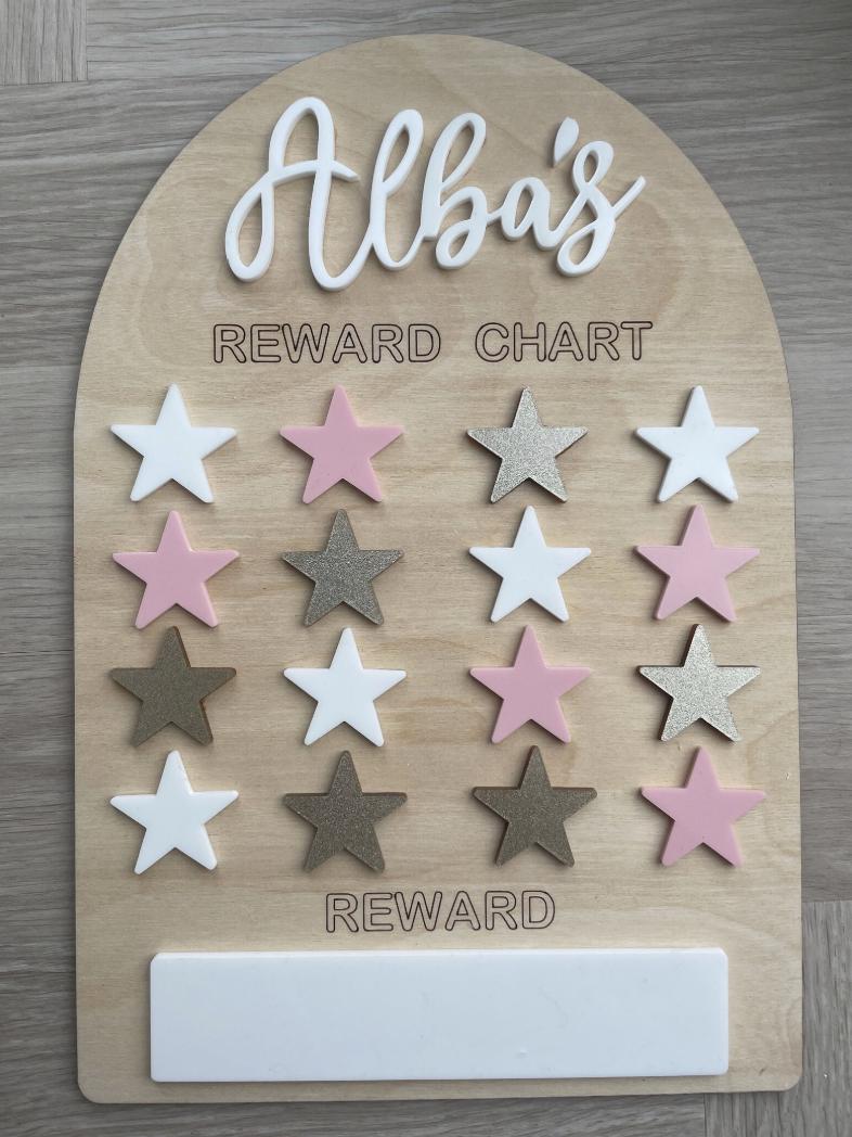 Personalised Reward Chart, Wooden Reward Chart, Kids Behaviour Chart, Chore Chart, Star Reward Board, Routine Chart, Montessori Reward Chart