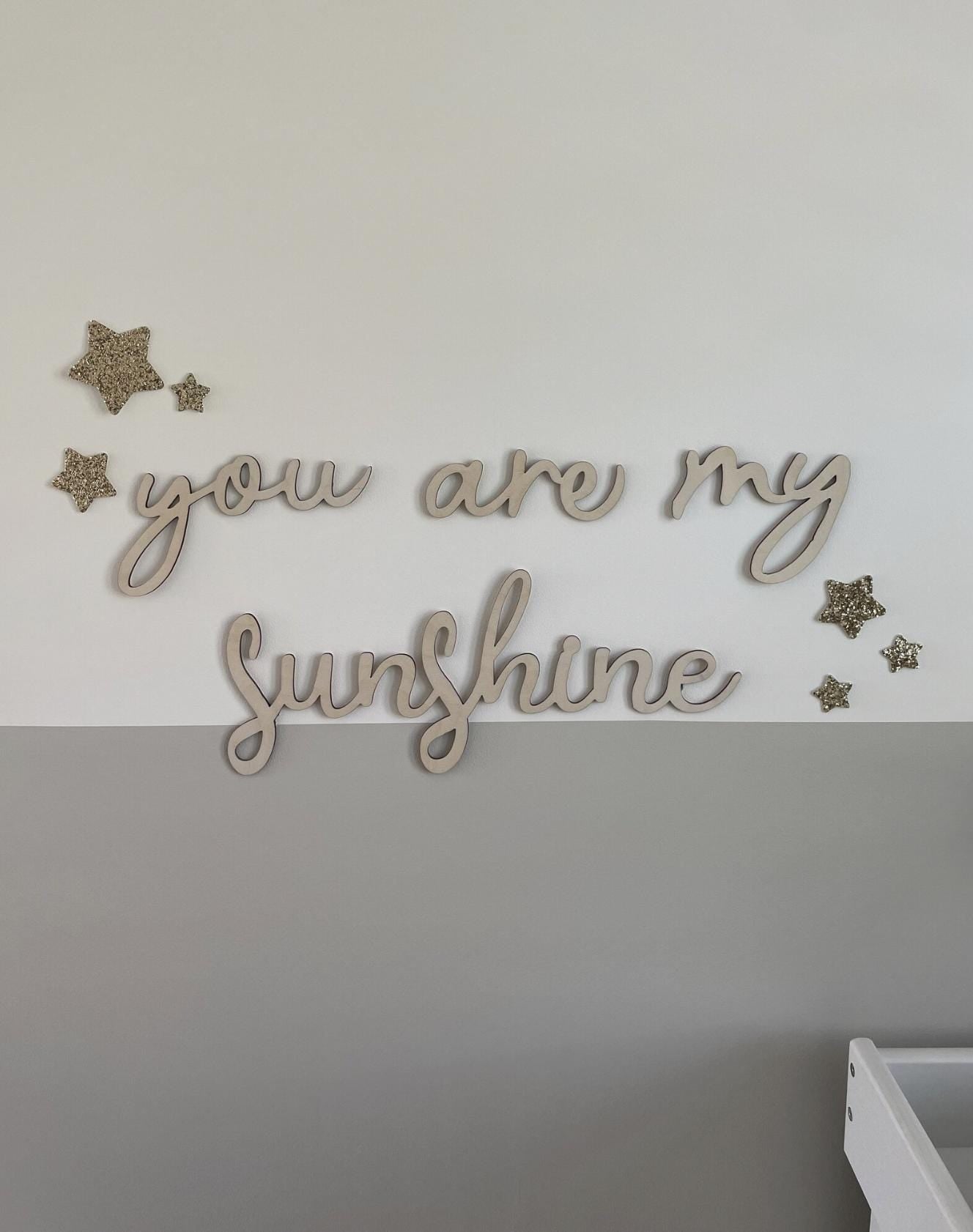 You Are My Sunshine Wall Words, Wooden Nursery Wall Decor, Nursery Quote, Kids Bedroom Decor, Wooden Wall Art, Baby Room Decor