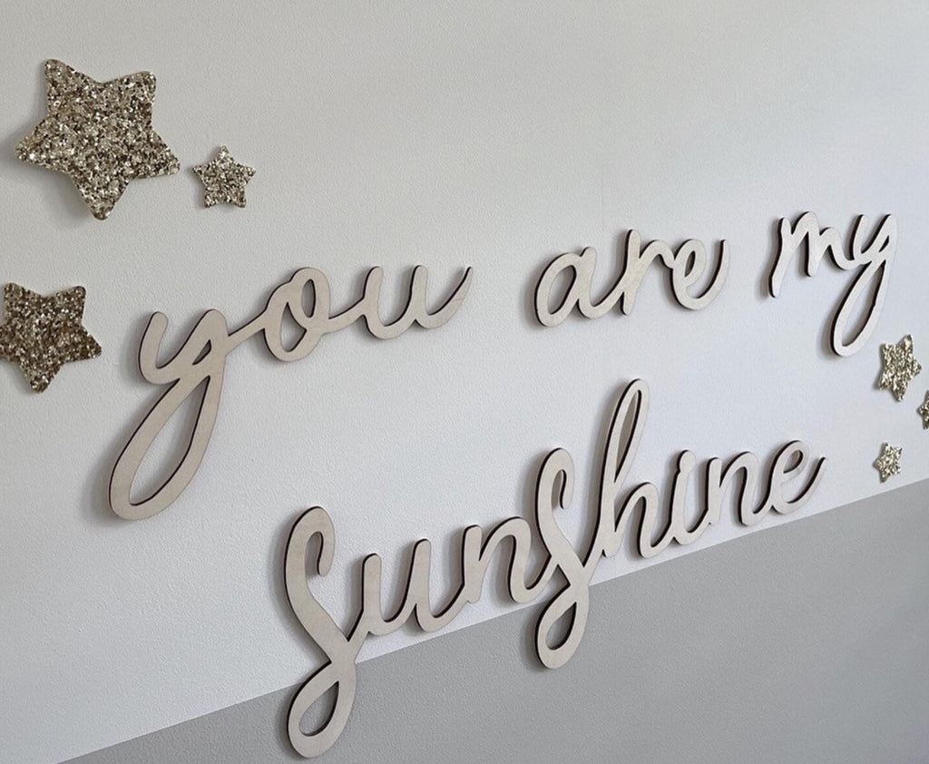 You Are My Sunshine Wall Words, Wooden Nursery Wall Decor, Nursery Quote, Kids Bedroom Decor, Wooden Wall Art, Baby Room Decor