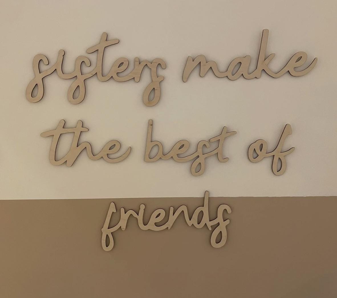 Sisters Make The Best Friends Wall Words, Wooden Nursery Wall Decor, Sister Bedroom Decor, Wooden Wall Quote, Kids Room Decor