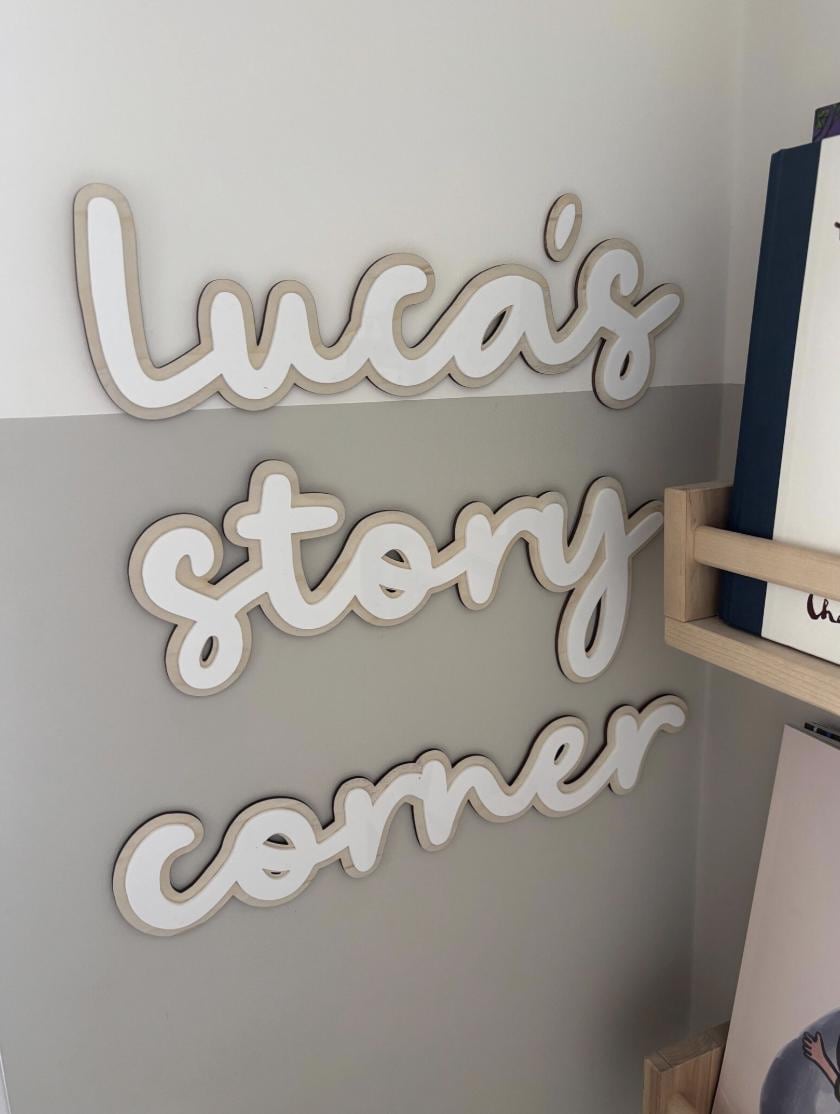 Story Corner Wall Words, Personalised Reading Nook Decor, Wooden Nursery Wall Decor, Reading Corner Sign, Playroom Wall Art