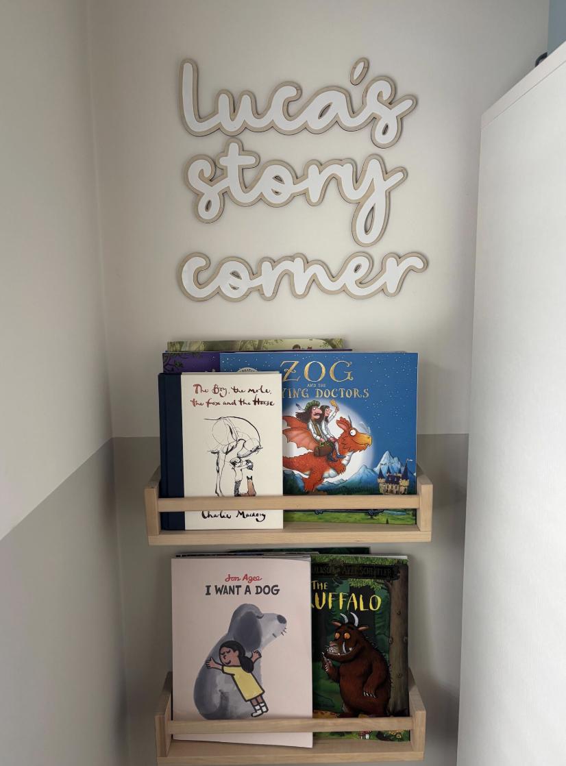 Story Corner Wall Words, Personalised Reading Nook Decor, Wooden Nursery Wall Decor, Reading Corner Sign, Playroom Wall Art