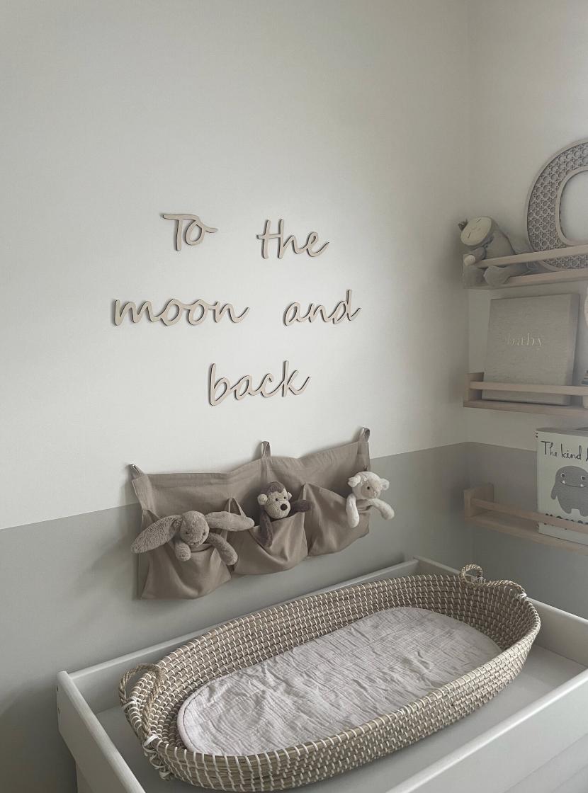 To The Moon And Back Wall Words, Wooden Nursery Wall Decor, Wooden Wall Words, Nursery Quote, Kids Bedroom Decor, Nursery Wall Art