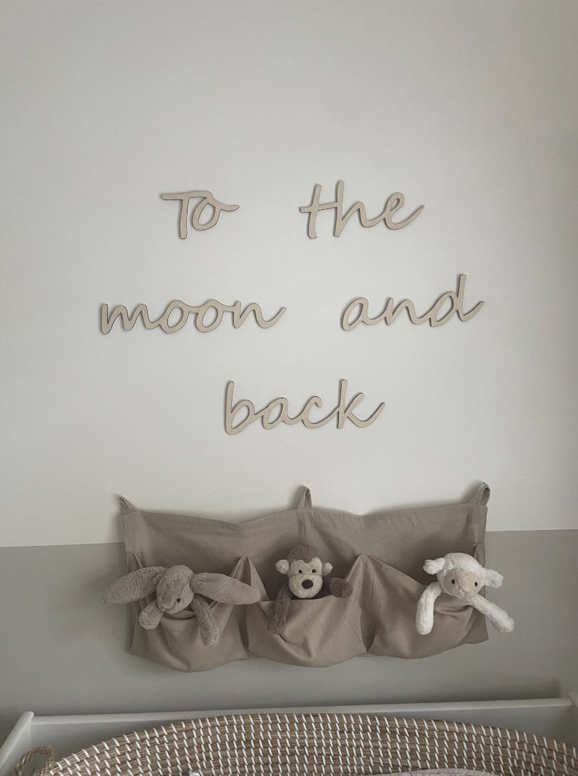 To The Moon And Back Wall Words, Wooden Nursery Wall Decor, Wooden Wall Words, Nursery Quote, Kids Bedroom Decor, Nursery Wall Art