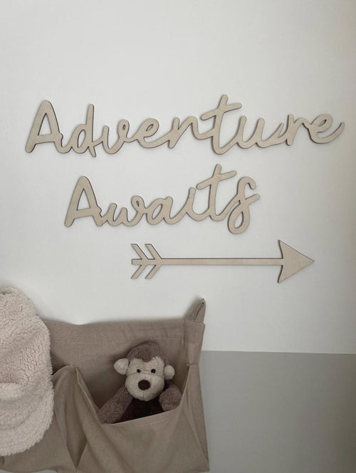 Adventure Awaits Wall Words, Wooden Nursery Wall Decor, Wooden Wall Words, Nursery Quote, Kids Bedroom Decor, Adventure Nursery