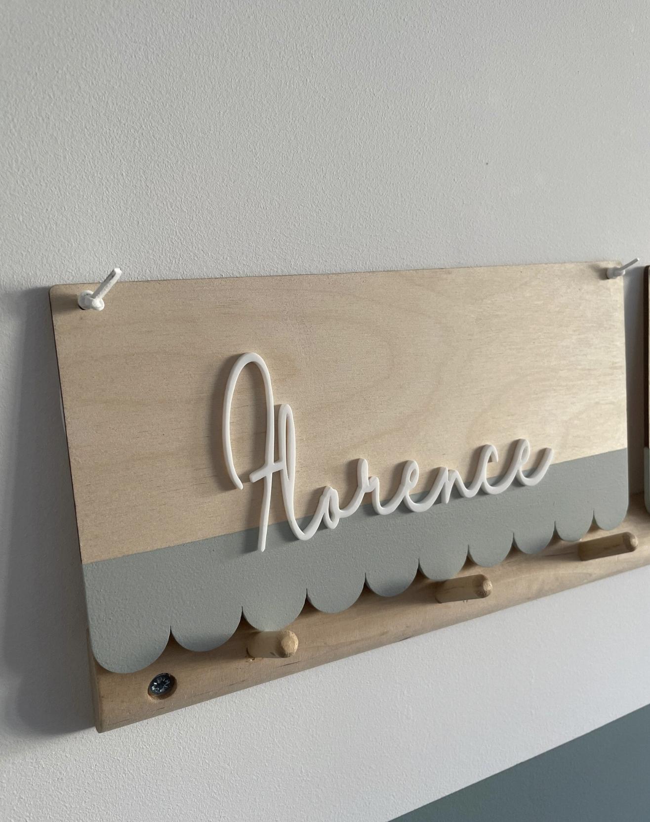 Personalised Wooden Name Sign, Nursery Name Plaque, Wooden Wall Hanging, Kids Bedroom Decor, Baby Name Sign, Nursery Wall Decor