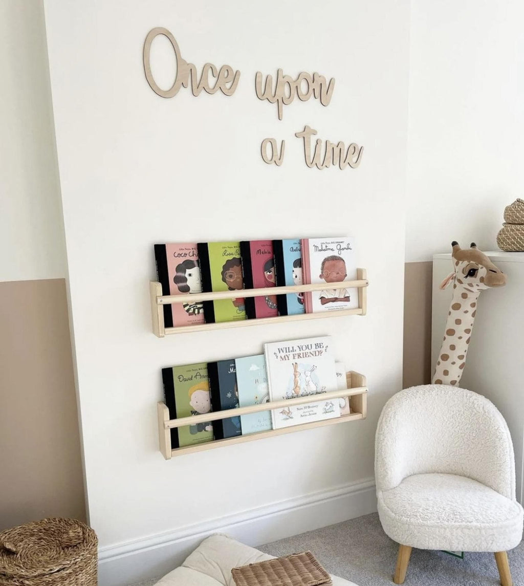 Once Upon A Time Wall Words, Wooden Nursery Wall Decor, Wooden Wall Words, Nursery Quote, Storytime Decor, Baby Room Wall Art