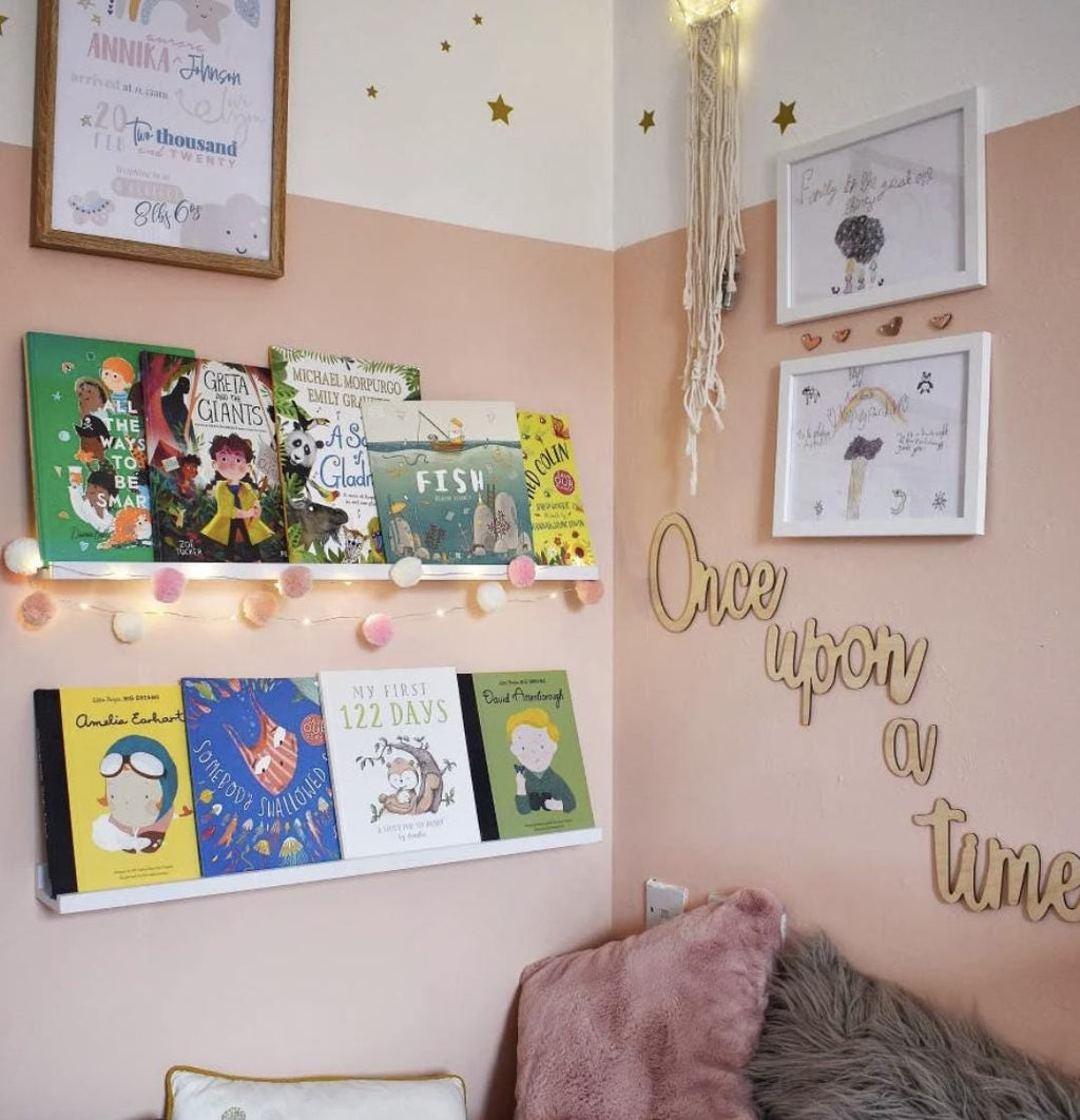Once Upon A Time Wall Words, Wooden Nursery Wall Decor, Wooden Wall Words, Nursery Quote, Storytime Decor, Baby Room Wall Art