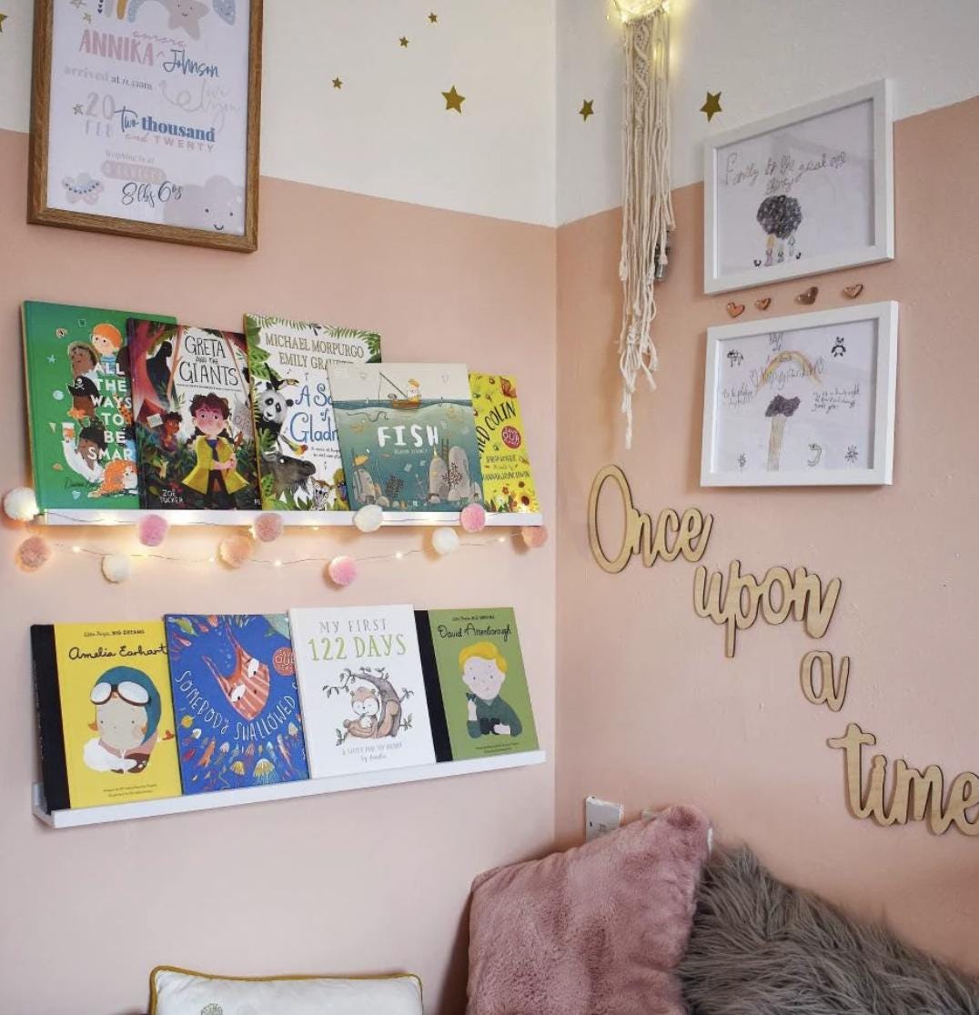 Once Upon A Time Wall Words, Wooden Nursery Wall Decor, Wooden Wall Words, Nursery Quote, Storytime Decor, Baby Room Wall Art