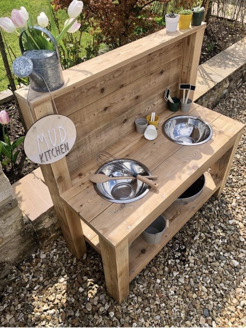 Mud Kitchen Sign, Wooden Mud Kitchen Plaque, Outdoor Play Sign, Kids Garden Sign, Play Kitchen Decor, Mud Kitchen Decor