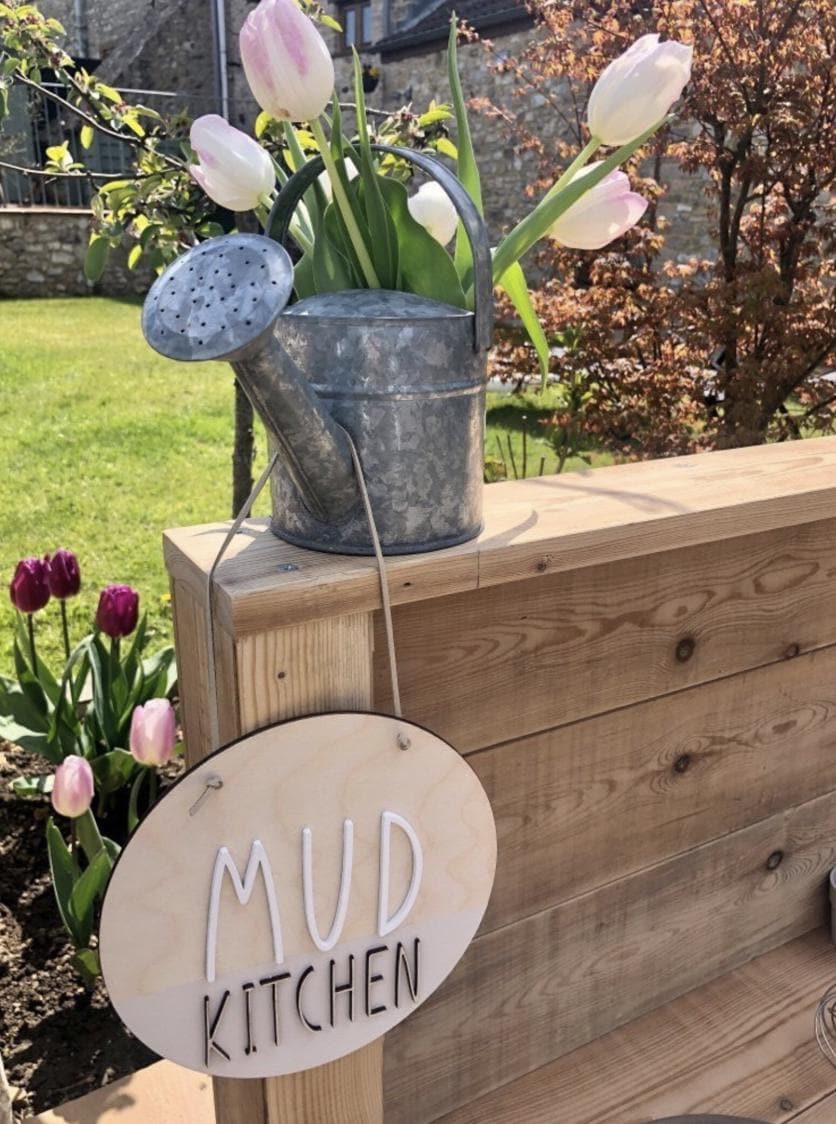 Mud Kitchen Sign, Wooden Mud Kitchen Plaque, Outdoor Play Sign, Kids Garden Sign, Play Kitchen Decor, Mud Kitchen Decor