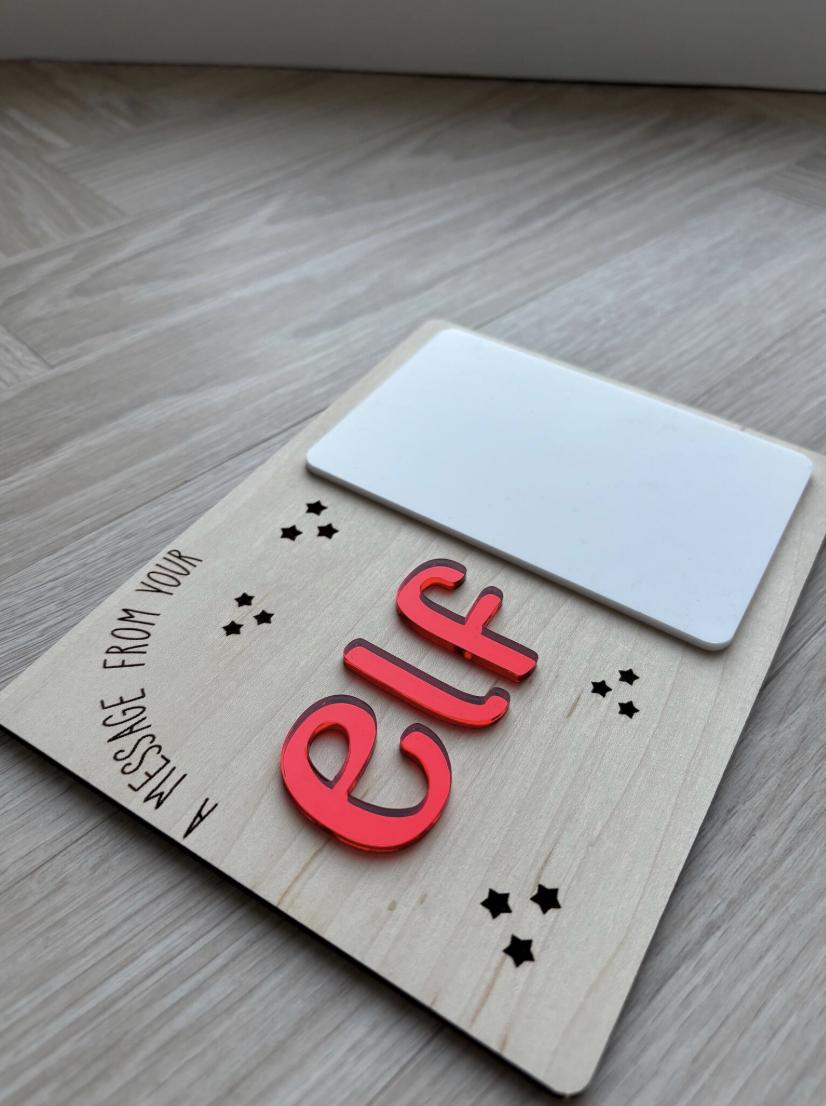 Personalised Elf Message Board, Elf Arrival Board, Elf Return Sign, Elf on the Shelf, Christmas Elf Board, Wipe Clean Message Board