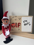 Personalised Elf Message Board, Elf Arrival Board, Elf Return Sign, Elf on the Shelf, Christmas Elf Board, Wipe Clean Message Board