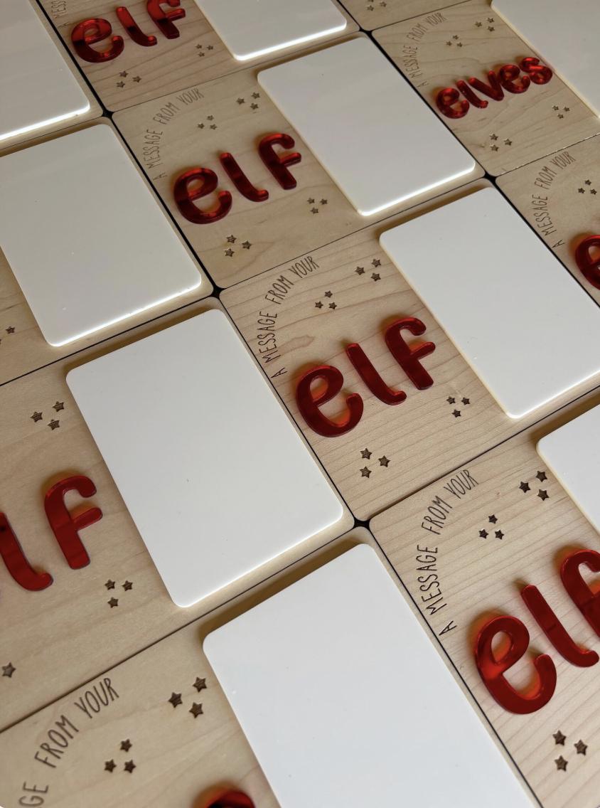 Personalised Elf Message Board, Elf Arrival Board, Elf Return Sign, Elf on the Shelf, Christmas Elf Board, Wipe Clean Message Board