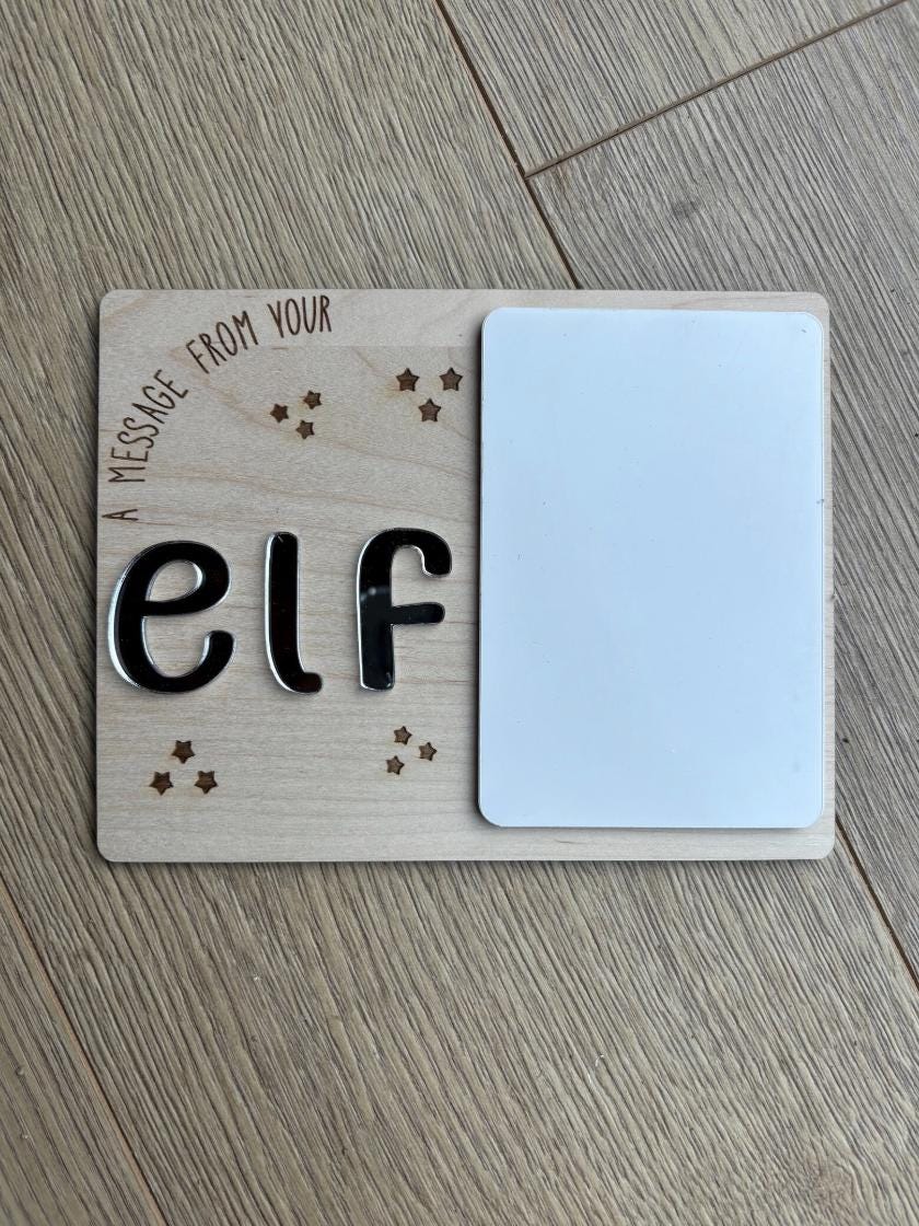 Personalised Elf Message Board, Elf Arrival Board, Elf Return Sign, Elf on the Shelf, Christmas Elf Board, Wipe Clean Message Board