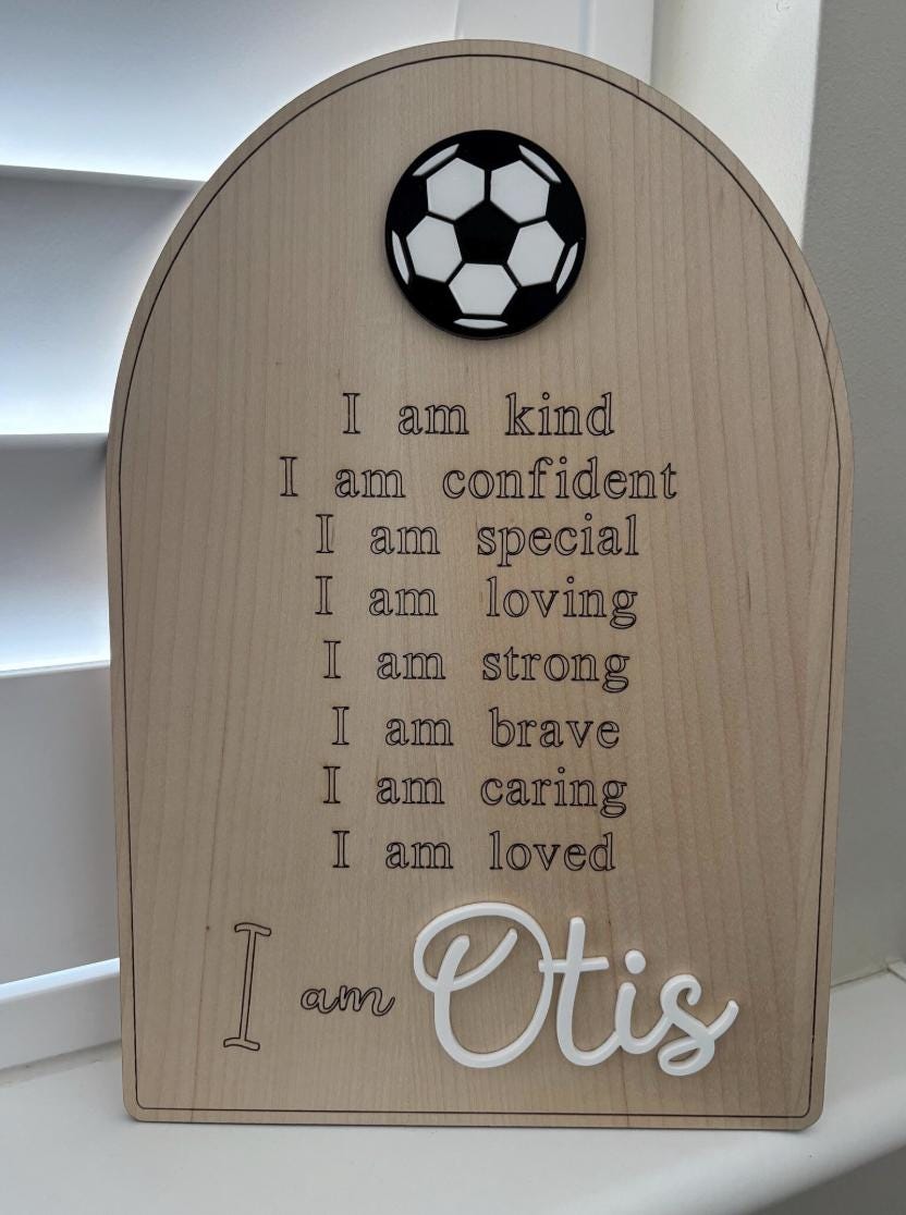 Personalised Affirmation Plaque, Positive Affirmation Sign, Kids Bedroom Decor, Nursery Decor, Personalised Name Sign, Daily Affirmations