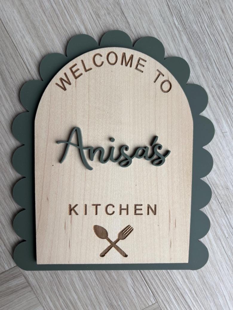 Personalised Play Kitchen Sign, Wooden Playroom Sign, Kids Kitchen Decor, Pretend Play Sign, Wooden Shop Sign, Montessori Play Decor