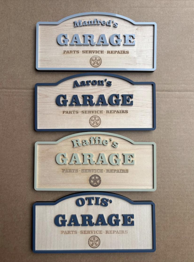 Personalised Toy Car Garage Sign Wood Acrylic Name Plaque, Custom Playroom Wall Decor, Toddler Boy Bedroom Decoration, Car Lover Kid Gift