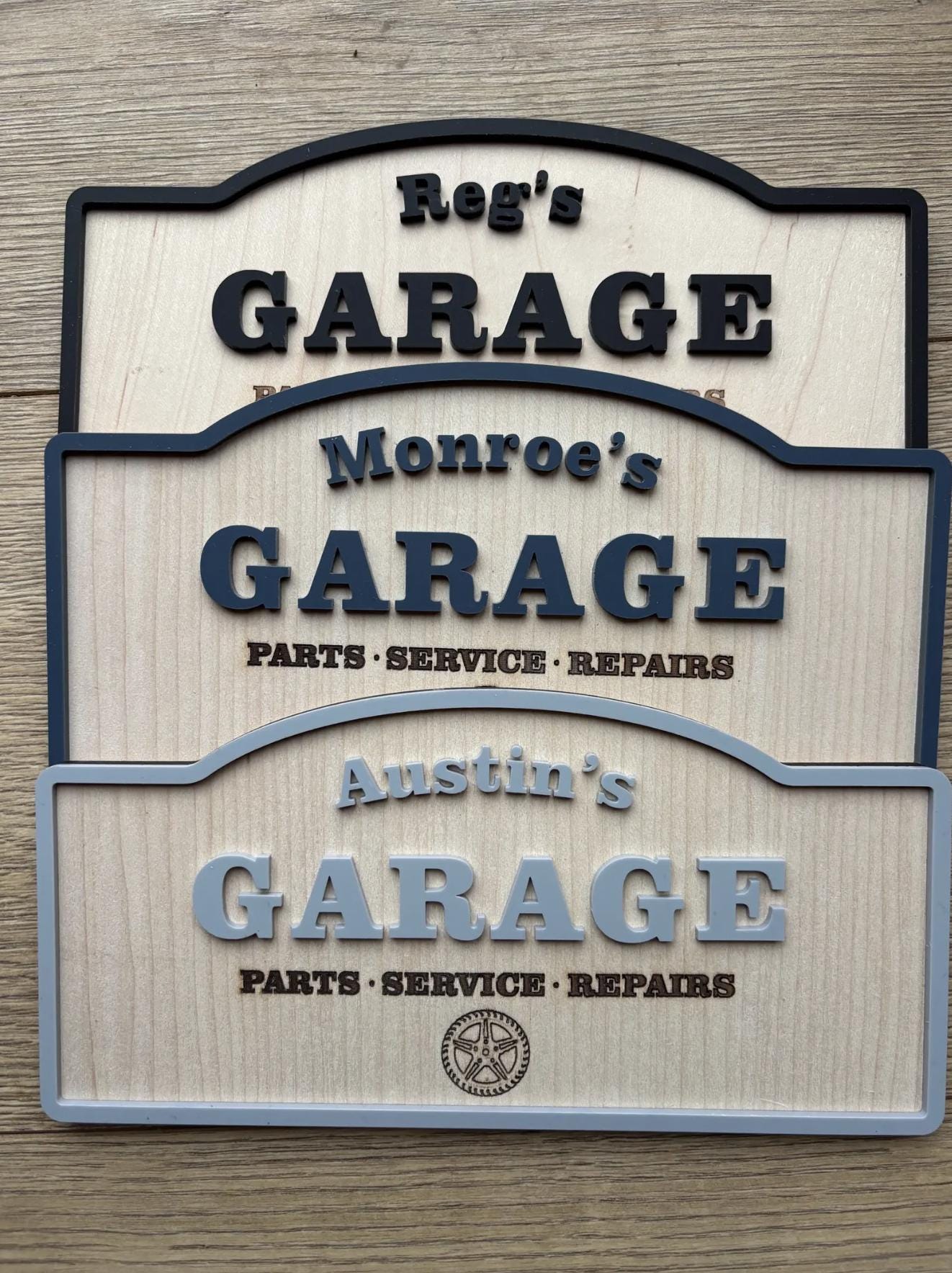 Personalised Toy Car Garage Sign Wood Acrylic Name Plaque, Custom Playroom Wall Decor, Toddler Boy Bedroom Decoration, Car Lover Kid Gift