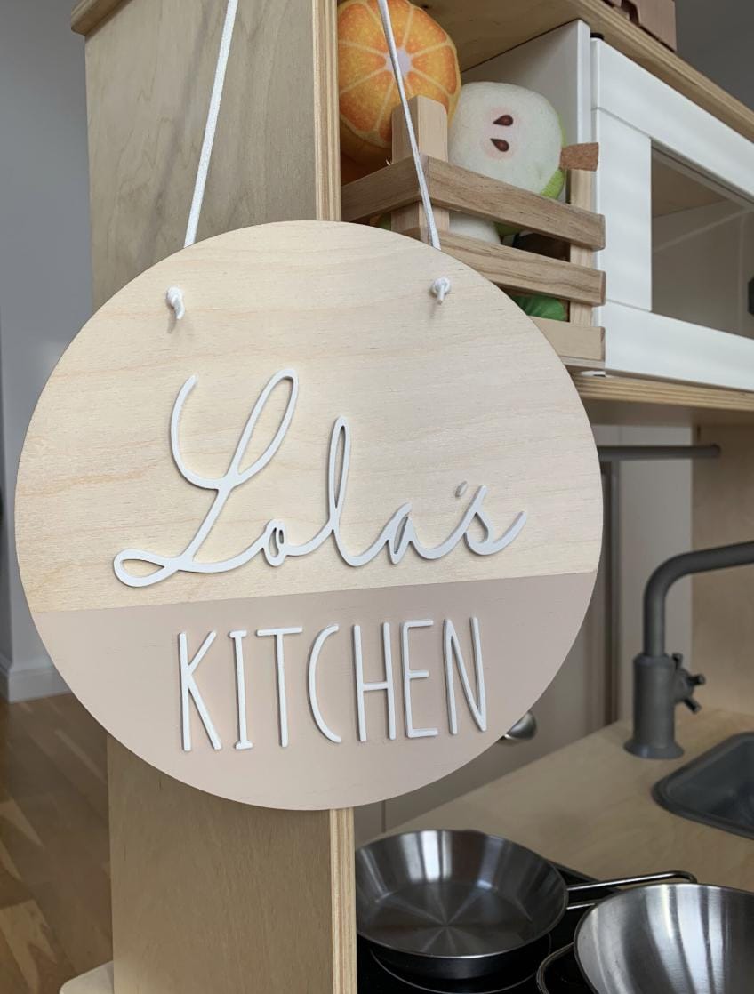 Personalised Play Shop Sign, Wooden Play Kitchen Sign, Kids Shop Sign, Pretend Play Sign, Montessori Toy, Playroom Decor, Play Kitchen Sign