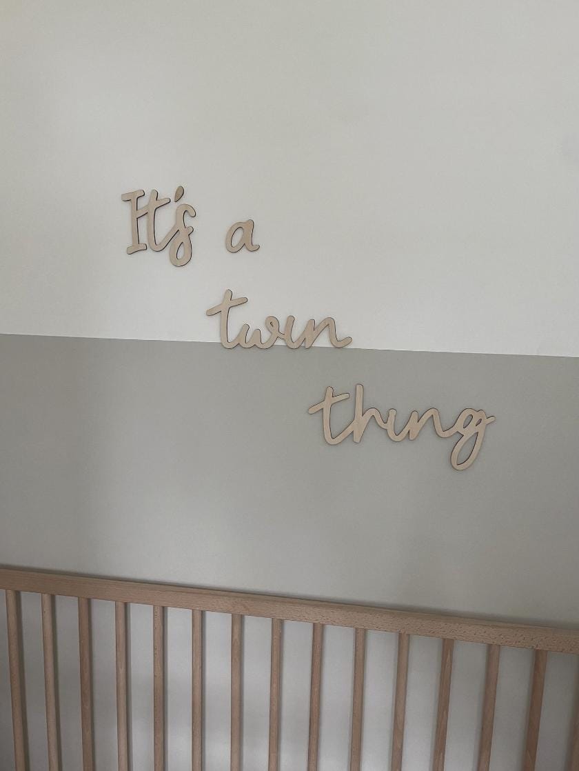 It's A Twin Thing Wall Decor, Wooden Nursery Wall Words, Wooden Wall Lettering, Nursery Wall Art, Twin Nursery Decor, Wooden Wall Sign