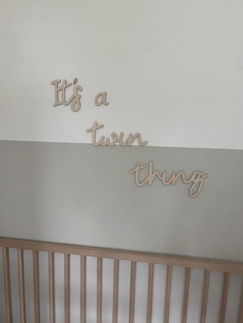 It's A Twin Thing Wall Decor, Wooden Nursery Wall Words, Wooden Wall Lettering, Nursery Wall Art, Twin Nursery Decor, Wooden Wall Sign